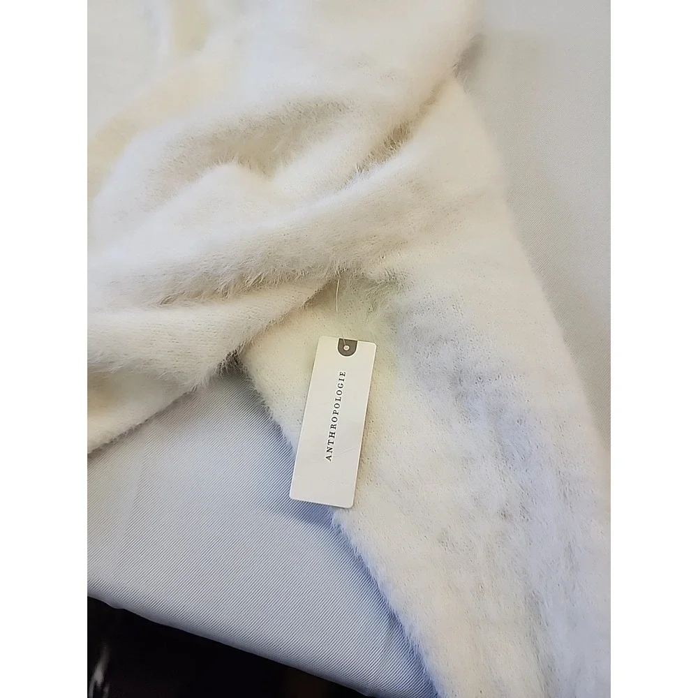 NWT Anthropolgie S Fuzzy Eyelashe Cardigan Ivory $148
